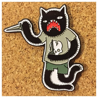 Black knifecat enamel pin 172