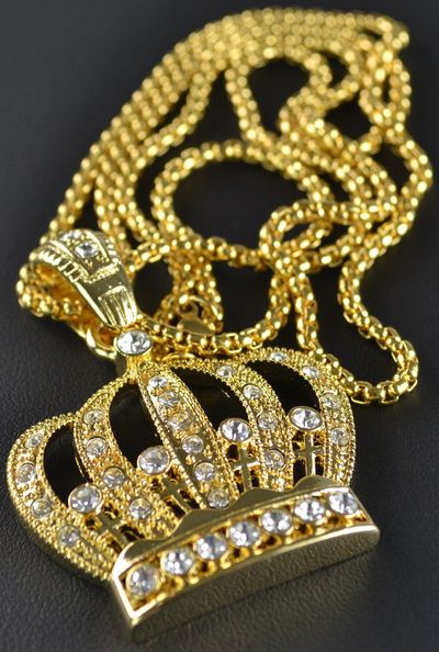 Crown Pendant and  Stainless Steel Chain Necklace