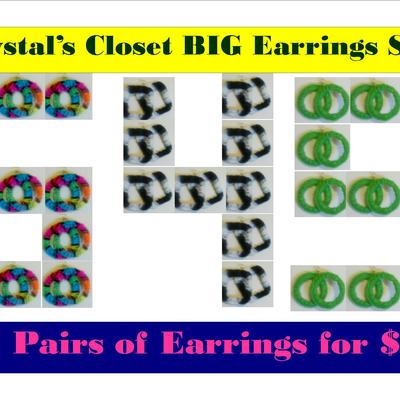 5 pair of crochet earrings for $5
