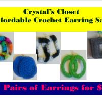 5 Pair of Crochet earrings for $5 - Thumbnail 1