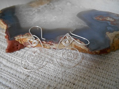 Sterling Silver spiral cat earrings