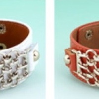 Beautiful Leather Chain Link Cuff  - Thumbnail 1