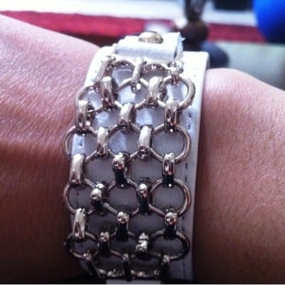 Beautiful leather chain link cuff 
