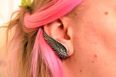 5/8 9/16 1/2 00g 0g or Studs USA Silver Brass Wing Plugs / Earrings