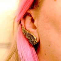 5/8 9/16 1/2 00g 0g or Studs USA Brass Wing Plugs / Earrings - Thumbnail 1