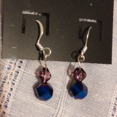 Purple and blue earrings