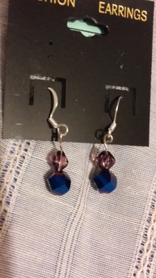 purple and blue earrings