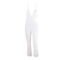 White Sequin Jumpsuit - Thumbnail 3