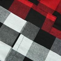 XL-5XL Red/Black Grid Leisure Long Sleeve Shirt SP165609 - Thumbnail 3