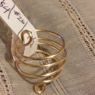 Gold wire twisted ring adjustable size 9