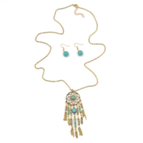 Boho Dreams Necklace and Earring Set in gold - Thumbnail 1