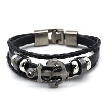 Leather Anchor Bracelet