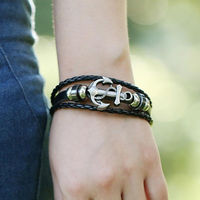 Leather Anchor Bracelet - Thumbnail 3