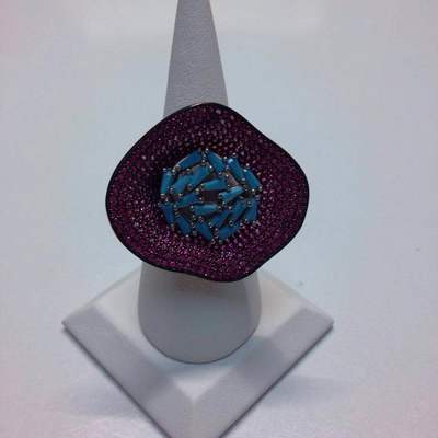 Turkish ethnic style vintage silver ring - Thumbnail 3