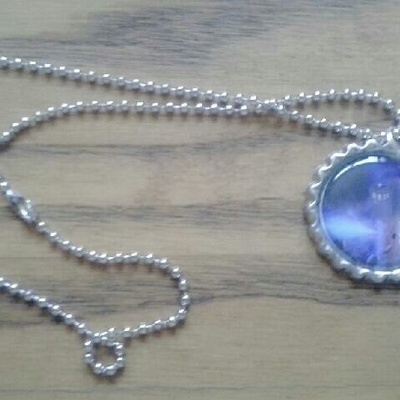 Dr. who bottle cap tardis ball chain necklace