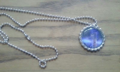 Dr. who bottle cap tardis ball chain necklace