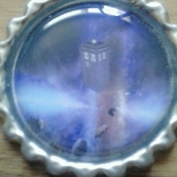 Dr. Who Bottle Cap TARDIS Ball Chain Necklace - Thumbnail 1