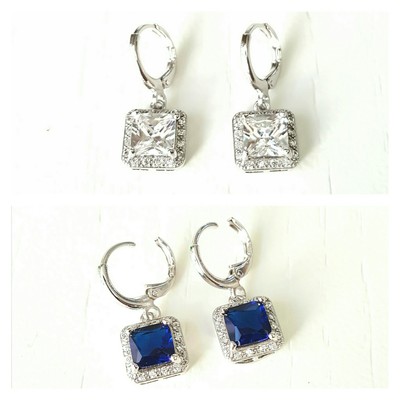 Square design - drop down earrings