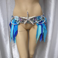 LED starfish Mermaid Skirt Rave Bra Rave Wear Cosplay Halloween Costume Garter - Thumbnail 2
