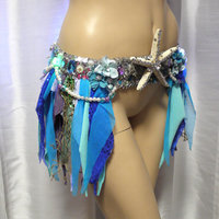 LED starfish Mermaid Skirt Rave Bra Rave Wear Cosplay Halloween Costume Garter - Thumbnail 3
