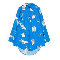 Free Shipping Harajuku Cartoongun Full Printed Loose Shirt - Thumbnail 1