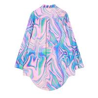 S/ M Harajuku Multi-color Chiffon Long Sleeve Shirt - Thumbnail 1
