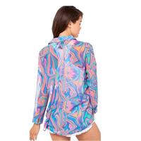 S/ M Harajuku Multi-color Chiffon Long Sleeve Shirt - Thumbnail 3