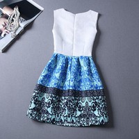 Semi Formal Printed Short Dress - Thumbnail 1