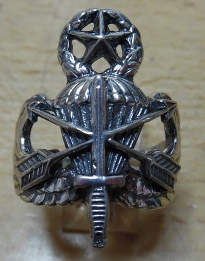 Army Special Forces Airborne Master Jump Wing Badge Ring