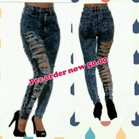 sliced highwaist pants - Thumbnail 1