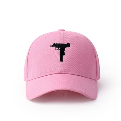 High quality machine gun illustration baseball cap in pink