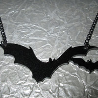 Black Acrylic Bat Necklace (Duo) - Thumbnail 2