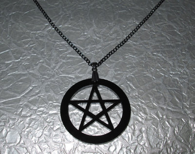 Black Acrylic Pentagram Necklace