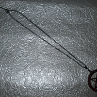 Red Acrylic Inverted Pentagram Necklace - Thumbnail 3