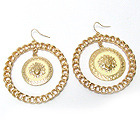 Epoxy Lion Head Chain Hoop Earrings
