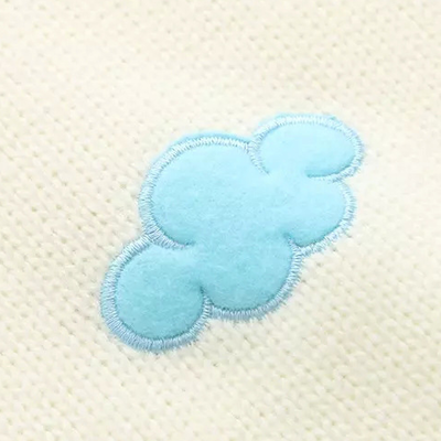 Sweet patch embroidery clouds sweater knit