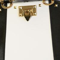 The "Madison" Studded Handbag-Black & White - Thumbnail 4