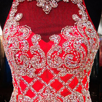 red prom dresses,A-line Scoop Short Mini Chiffon Homecoming Dresses Cocktail Dresses 1469 - Thumbnail 2