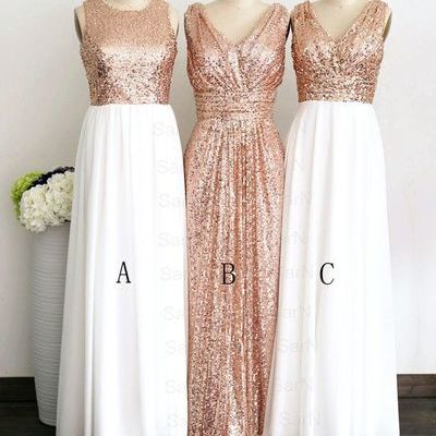 Long bridesmaid dresses, sequin bridesmaid dresses, glittery bridesmaid dress, sparkle bridesmaid dress, bridesmaid prom dress - Thumbnail 5