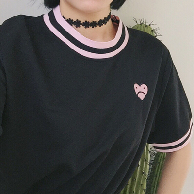 Red heart dress ( black / pink )