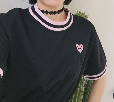 RED HEART DRESS ( BLACK / PINK )