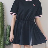 RED HEART DRESS ( BLACK / PINK ) - Thumbnail 1