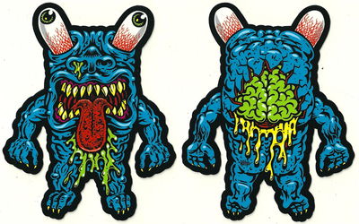 Karl front and back full color shaped vinyl stickers