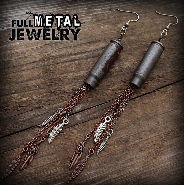 Feather Bullet Earrings