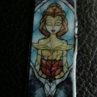 Disney Princess Belle Stained Glass Pendant Necklace - Thumbnail 1