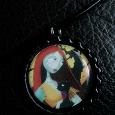 Nightmare before christmas sally bottle cap necklace