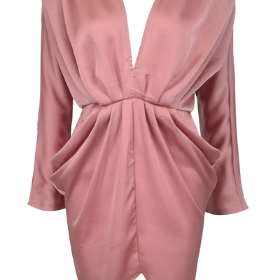Pink plunge dress