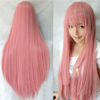 Kawaii cosplay pink straight hair wig - Thumbnail 1