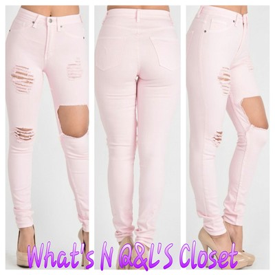 Pink Ripped Jeans 