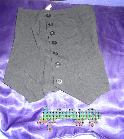 Black Button Down Half Shirt Sz XS